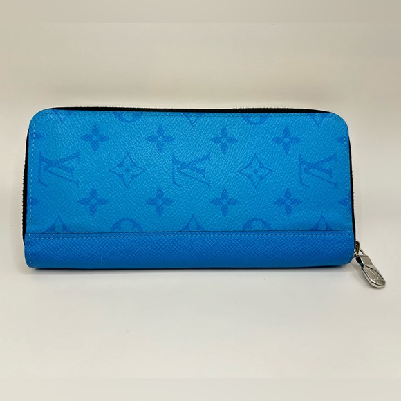Louis Vuitton  Zippy Vertical Taigarama Long Wallet in Bright Blue with Box - Picture 3 of 14